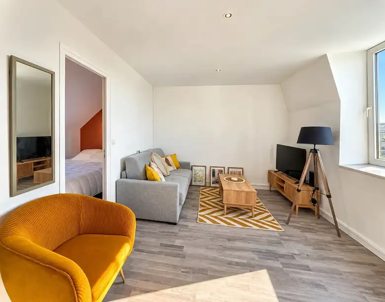 Le salon et la chambre attenante — Lot d’appartements de 59m² à Dunkerque