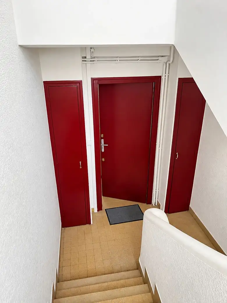 Le palier et les portes palières — Immeuble de rapport de 168m² composé de 3 T3 à Poitiers