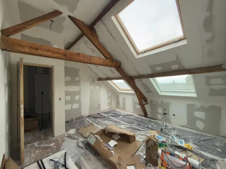Chantier de rénovation sous combles suivi par myVesta Travaux