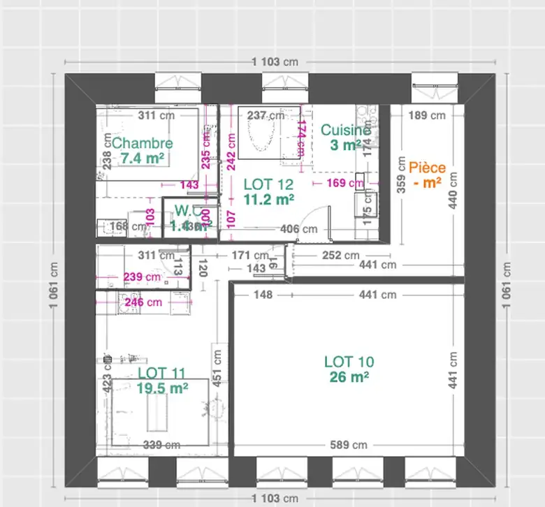 Plan de redécoupage projeté du bien à Saint-Étienne